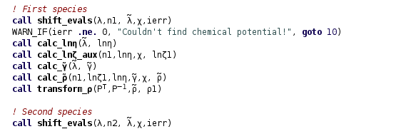 Example of Fortran 90 code